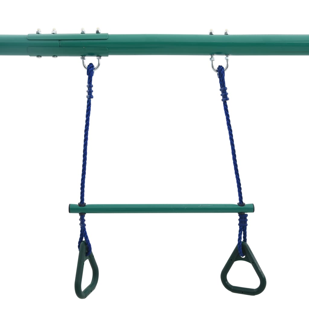 Swing Set with Gymnastic Rings and 4 Seats Steel - Bargainia.com - 