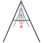 Swing Set with Gymnastic Rings and 4 Seats Steel - Bargainia.com - 