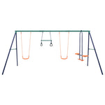 Swing Set with Gymnastic Rings and 4 Seats Steel - Bargainia.com - 