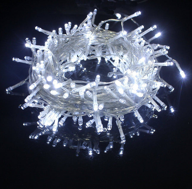 Indoor/Outdoor Static LED Waterproof Fairy Lights with Clear Cable (300 Lights - 25M Cable) - White-8800225808199-Bargainia.com