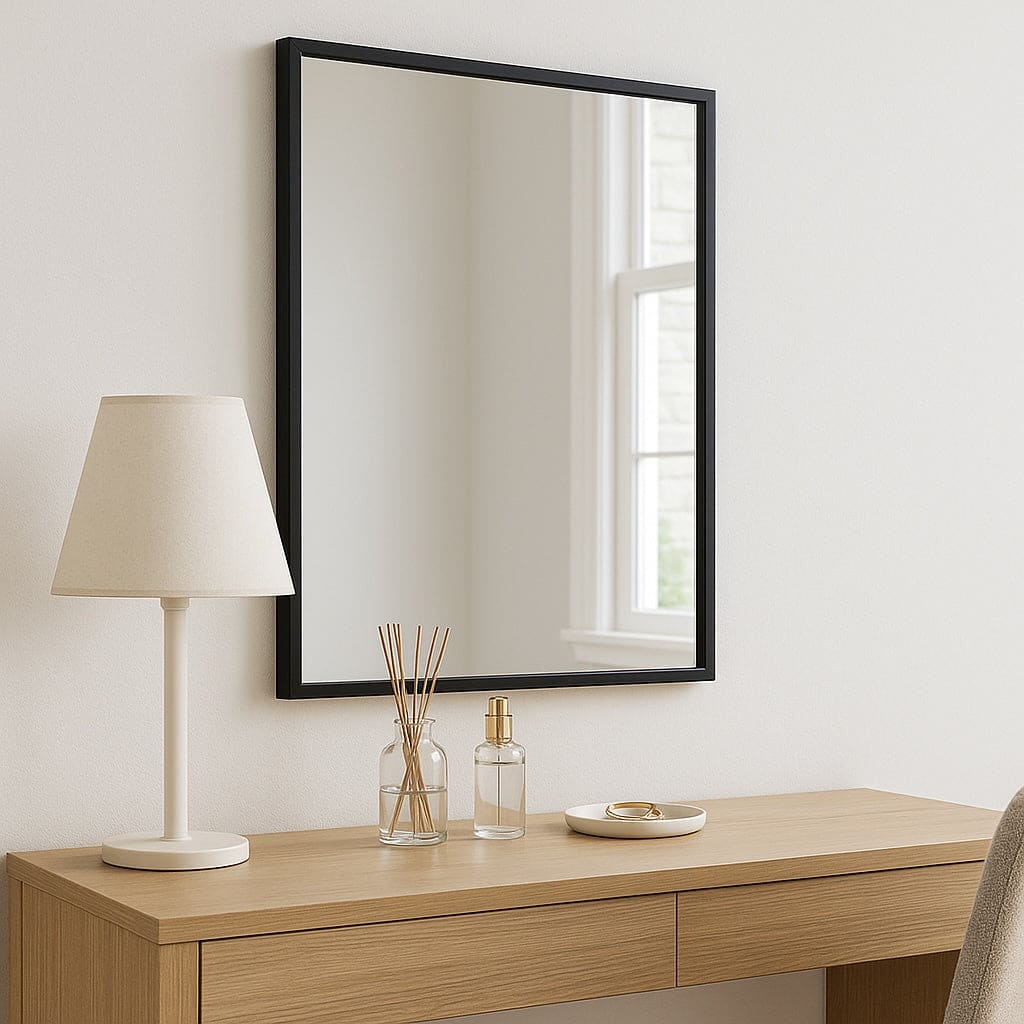 Takara - Black Metal Rectangle Mirror - 70cm x 50cm - Bargainia.com - 5061083361193 - TAK7050BLK