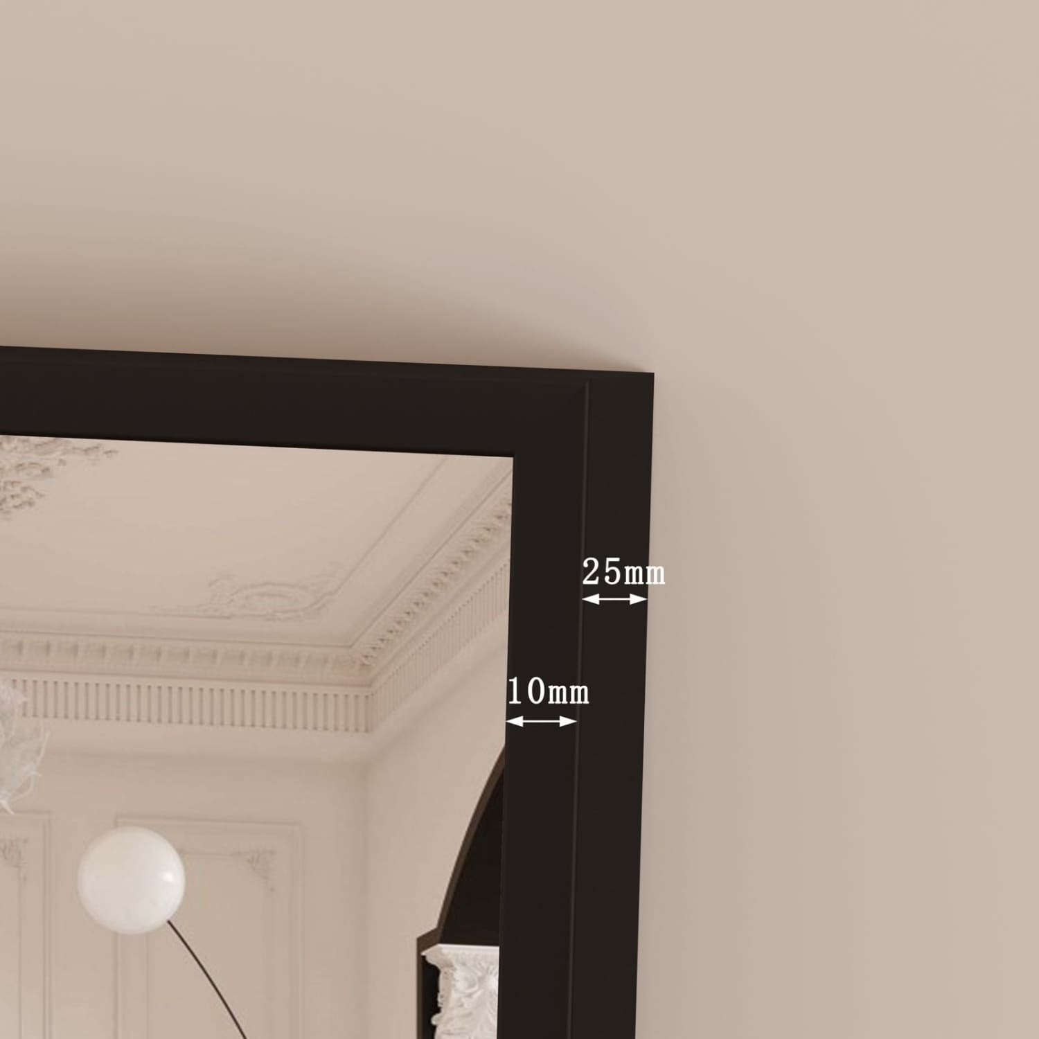 Takara - Full Length Black Metal Rectangle Mirror - 160cm x 60cm - Bargainia.com - 