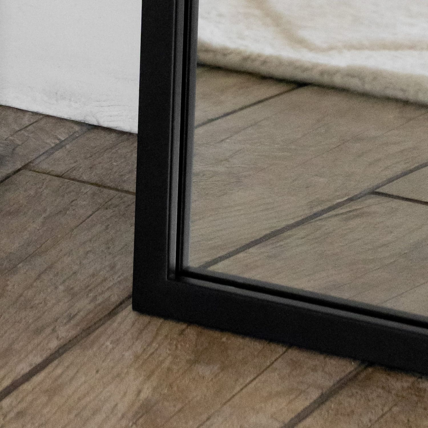 Takara - Full Length Black Metal Rectangle Mirror - 160cm x 60cm - Bargainia.com - 5061083361209 - TAK16060BLK