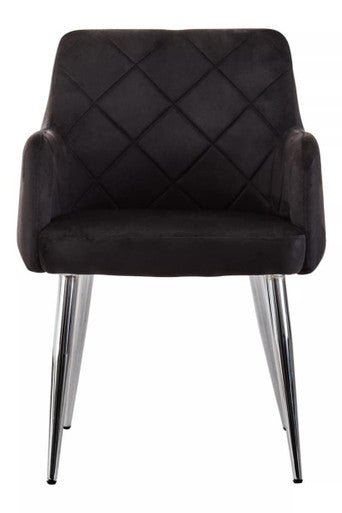 Tamzin Black Velvet Splayed Dining Chair - Bargainia.com - 5018705462622