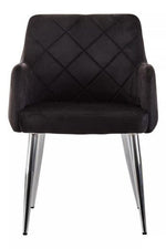 Tamzin Black Velvet Splayed Dining Chair - Bargainia.com - 5018705462622