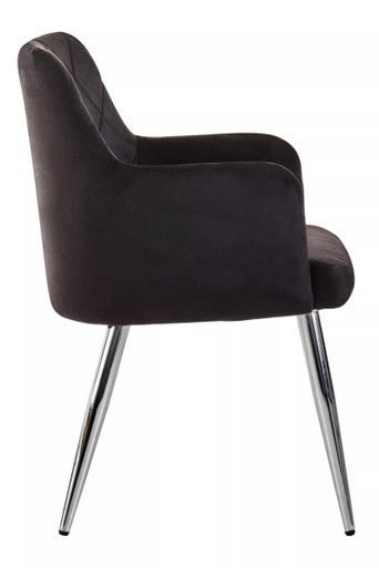 Tamzin Black Velvet Splayed Dining Chair - Bargainia.com - 5018705462622