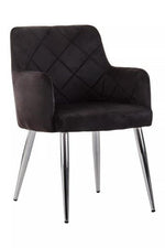 Tamzin Black Velvet Splayed Dining Chair - Bargainia.com - 5018705462622