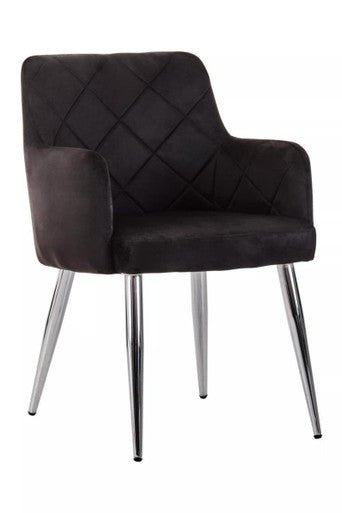 Tamzin Black Velvet Splayed Dining Chair - Bargainia.com - 5018705462622