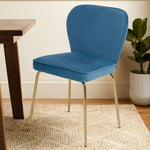 Tamzin Blue Velvet Tapered Back Dining Chair - Bargainia.com - 5018705461977