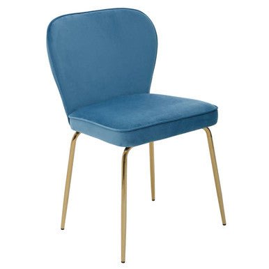 Tamzin Blue Velvet Tapered Back Dining Chair - Bargainia.com - 5018705461977