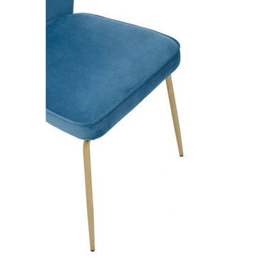 Tamzin Blue Velvet Tapered Back Dining Chair - Bargainia.com - 5018705461977