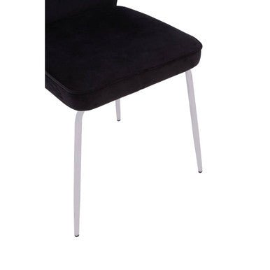Tamzin Curved Black Chrome Finish Dining Chair - Bargainia.com - 5018705462028