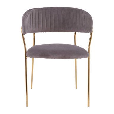 Tamzin Mink Channel Gold Finish Dining Chair - Bargainia.com - 5018705462042