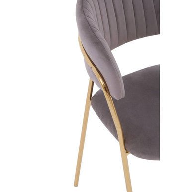 Tamzin Mink Channel Gold Finish Dining Chair - Bargainia.com - 5018705462042
