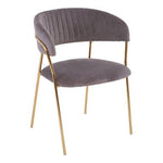 Tamzin Mink Channel Gold Finish Dining Chair - Bargainia.com - 5018705462042