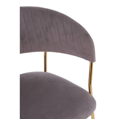 Tamzin Mink Channel Gold Finish Dining Chair - Bargainia.com - 5018705462042