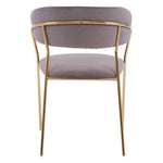 Tamzin Mink Channel Gold Finish Dining Chair - Bargainia.com - 5018705462042