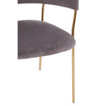 Tamzin Mink Channel Gold Finish Dining Chair - Bargainia.com - 5018705462042