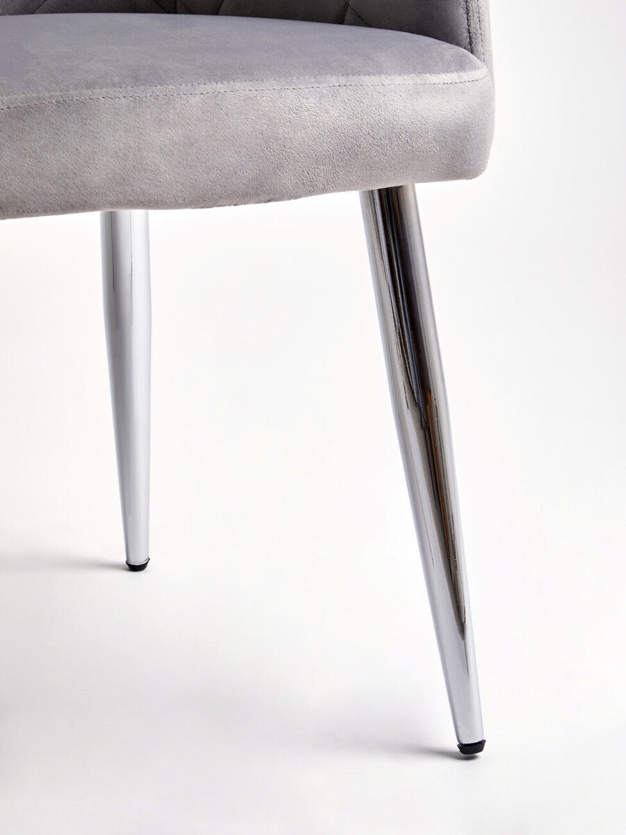 Tamzin Mink Velvet Splayed Dining Chair - Bargainia.com - 5018705462608