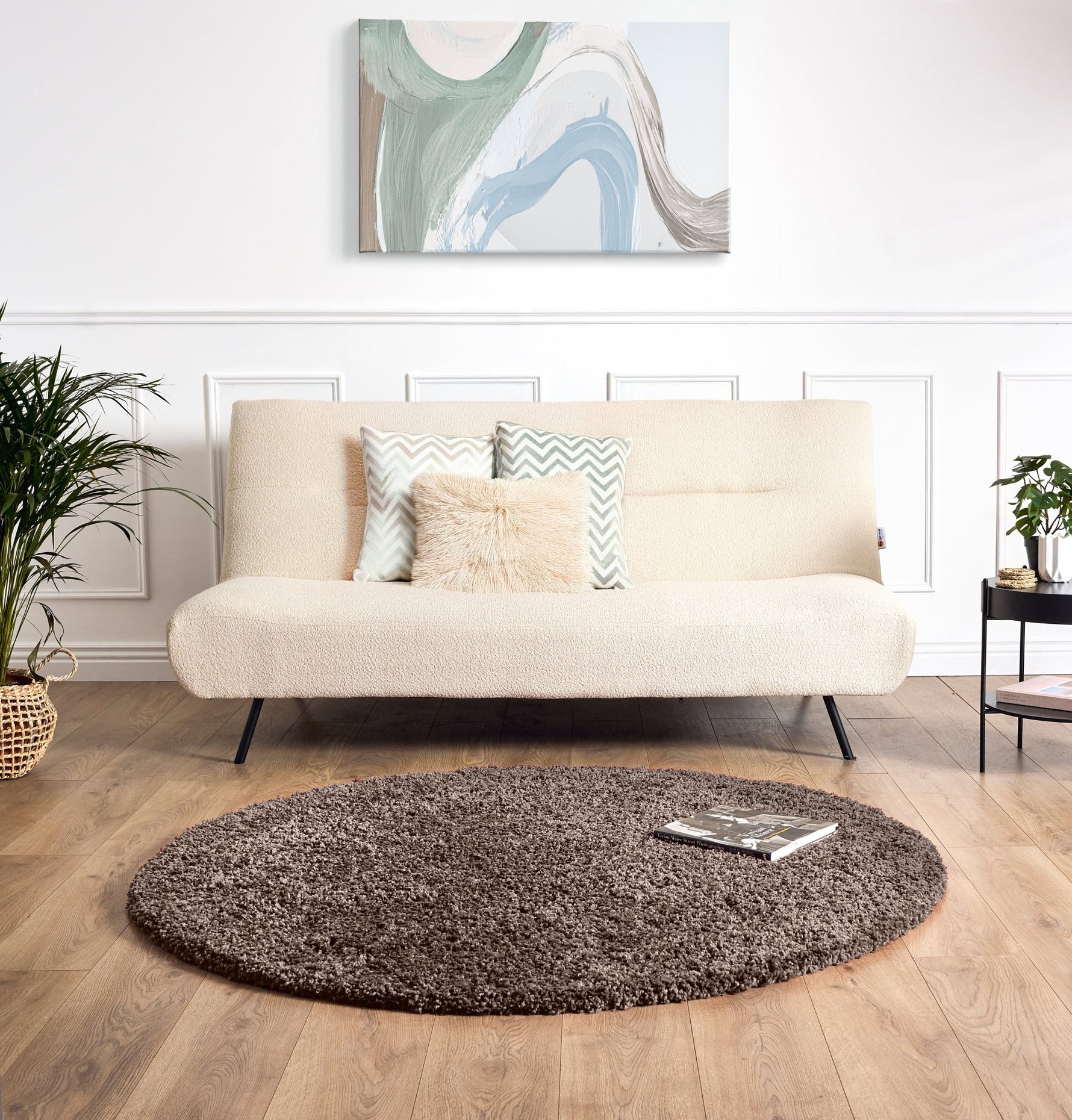 Taupe Thick Shaggy Rug - California - Bargainia.com - 