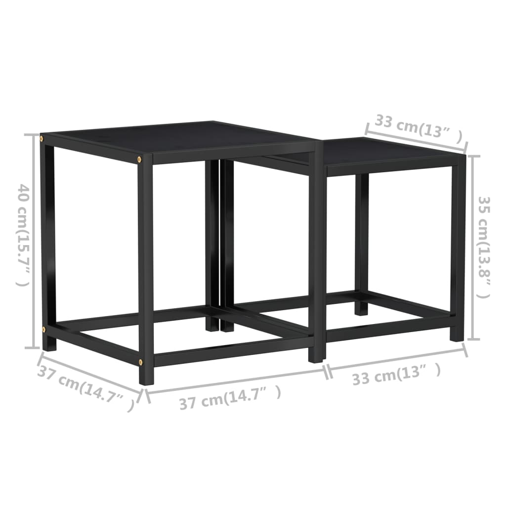 Tea Tables 2 pcs MDF Black - Bargainia.com - 