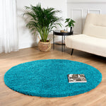 Teal Blue Thick Shaggy Rug - California - Bargainia.com - 