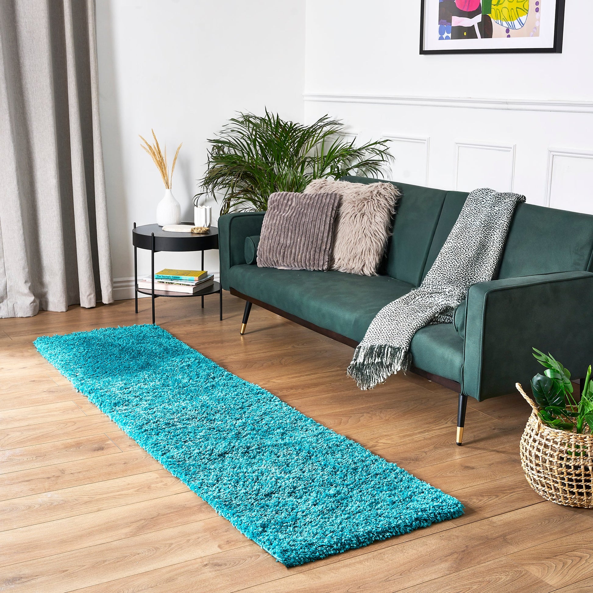 Teal Blue Thick Shaggy Rug - California Rugs Rug Masters