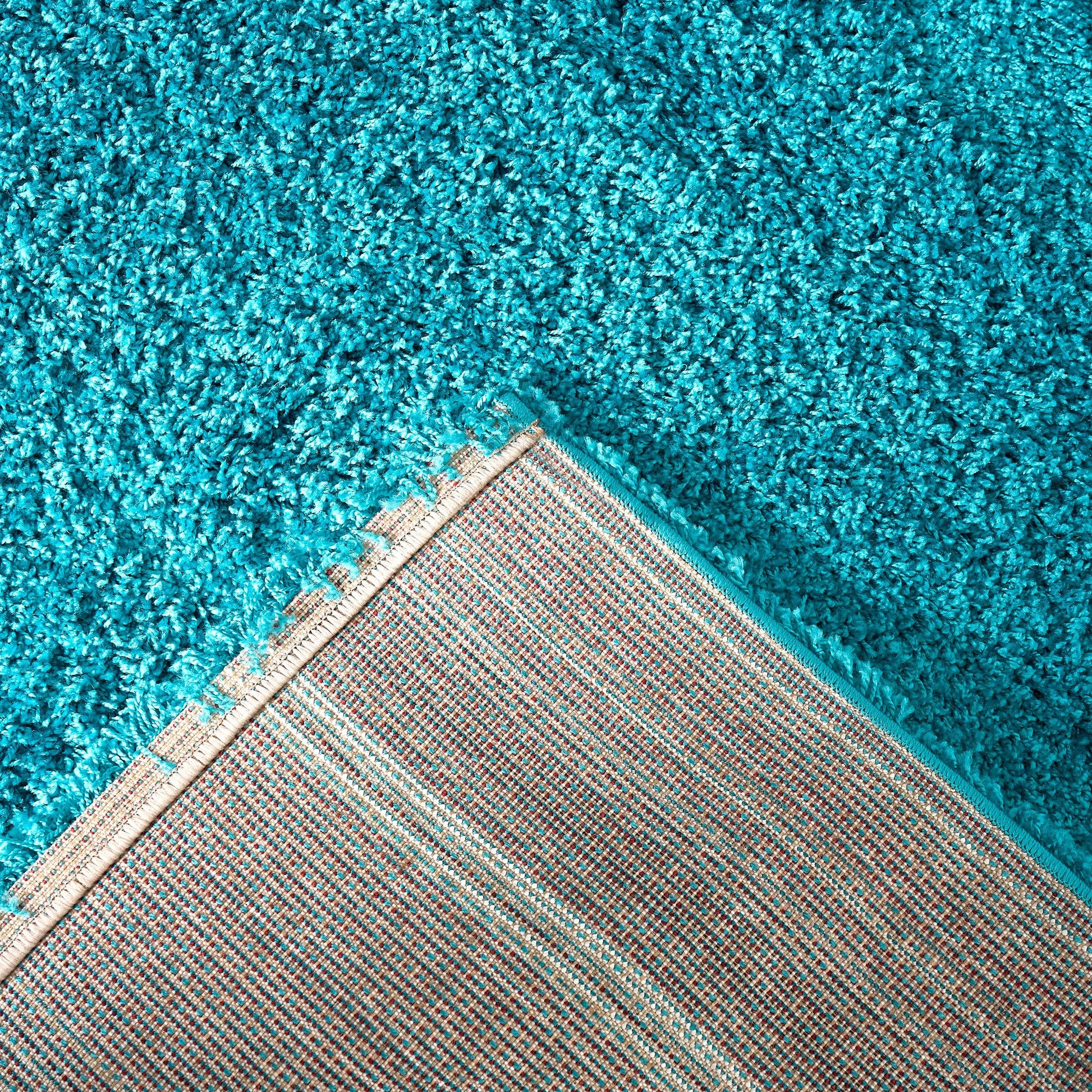 Teal Blue Thick Shaggy Rug - California Rugs Rug Masters