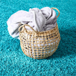 Teal Blue Thick Shaggy Rug - California - Bargainia.com - 