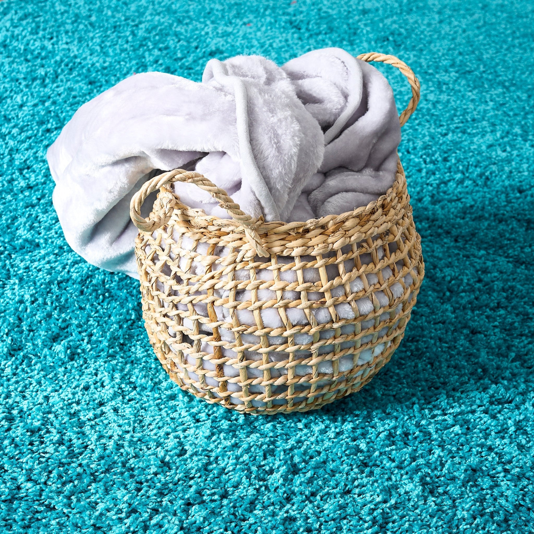 Teal Blue Thick Shaggy Rug - California Rugs Rug Masters