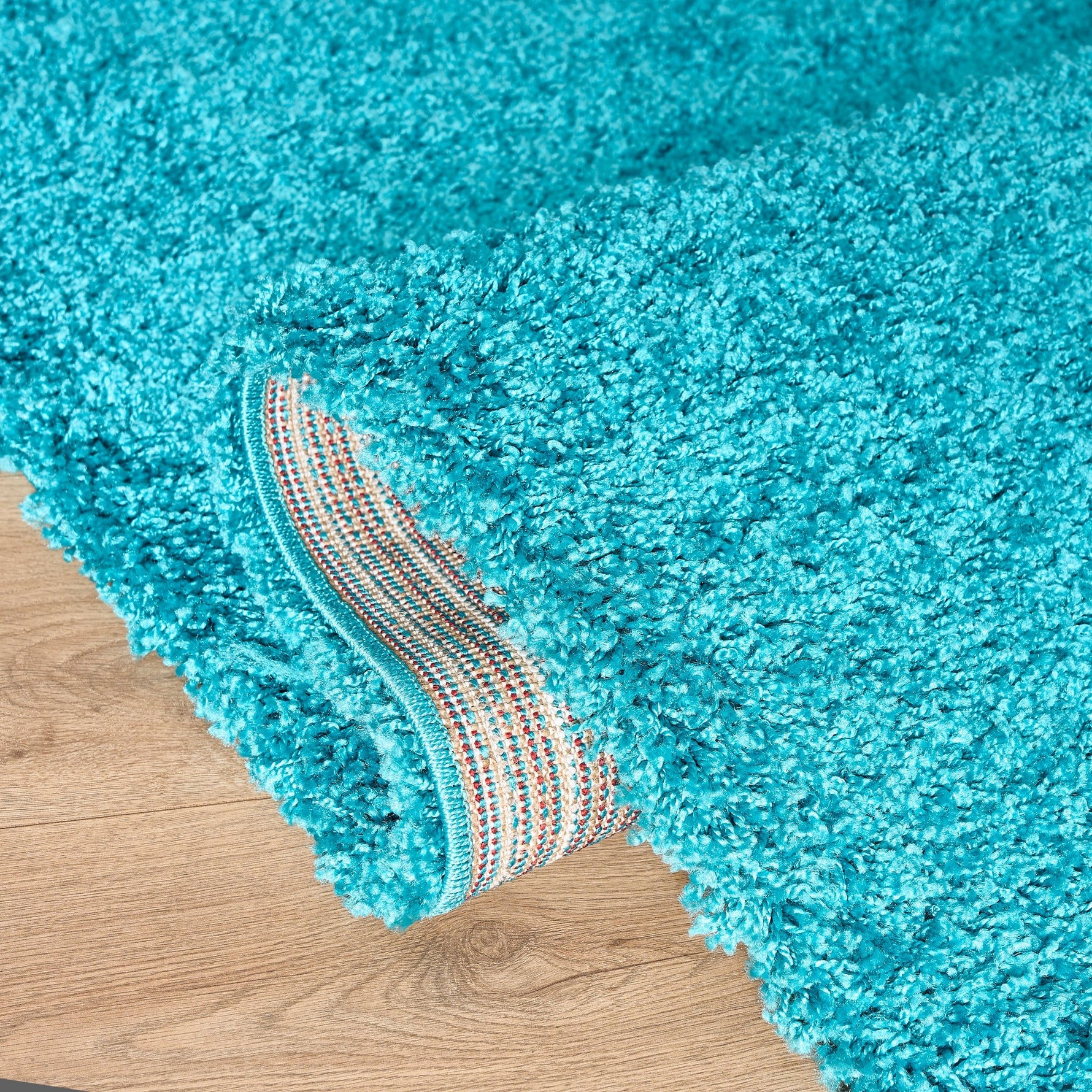 Teal Blue Thick Shaggy Rug - California - Bargainia.com - 