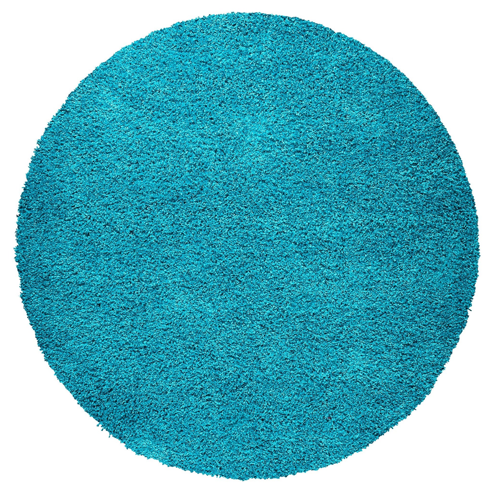 Teal Blue Thick Shaggy Rug - California Rugs Rug Masters 120cm Circle