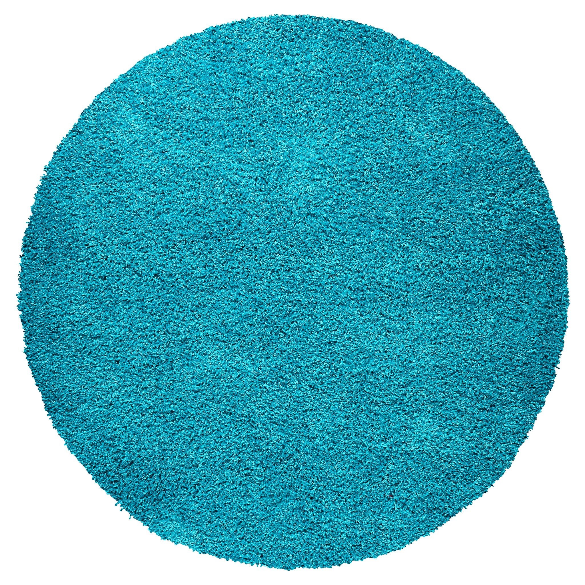Teal Blue Thick Shaggy Rug - California Rugs Rug Masters 120cm Circle