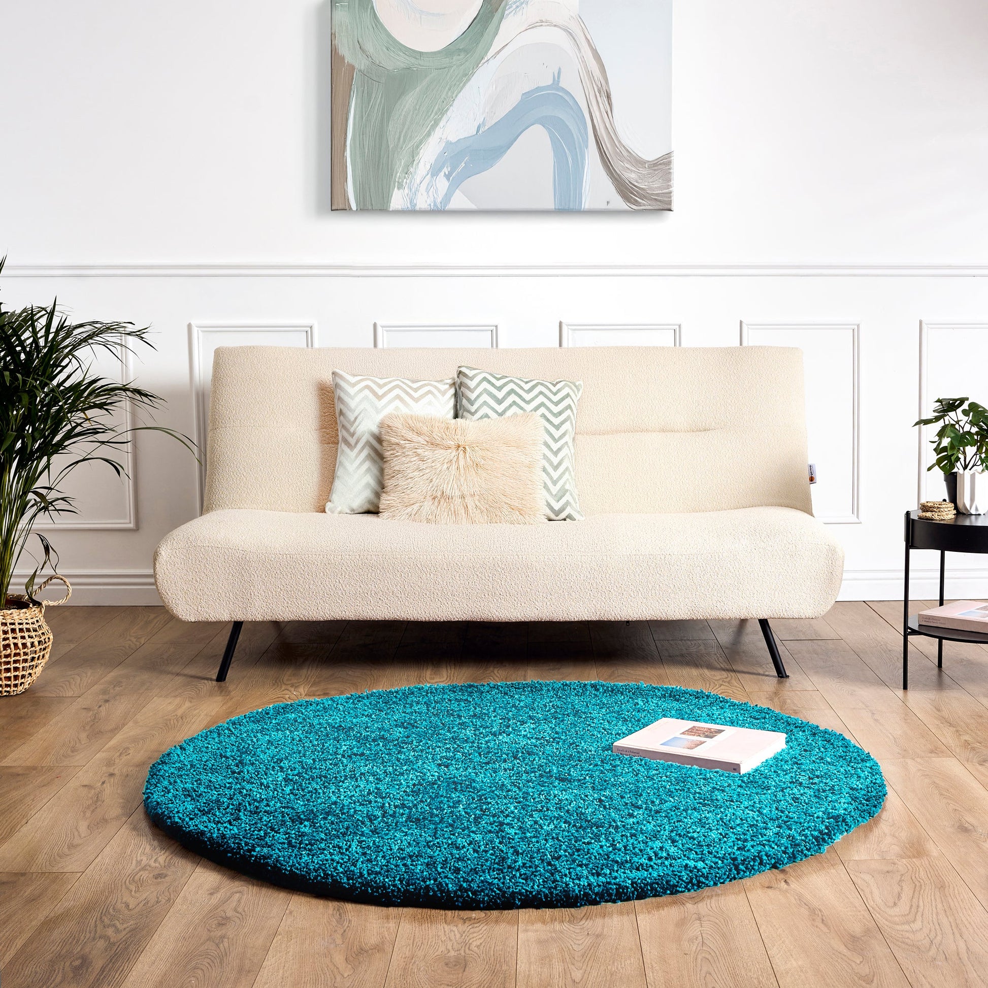 Teal Blue Thick Shaggy Rug - California Rugs Rug Masters