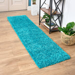 Teal Blue Thick Shaggy Rug - California - Bargainia.com - 