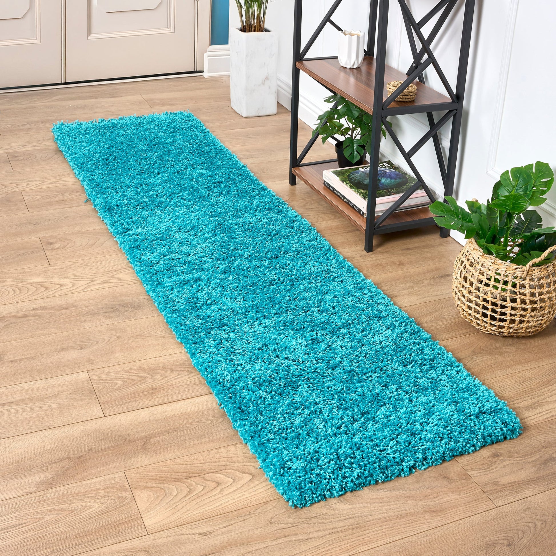 Teal Blue Thick Shaggy Rug - California Rugs Rug Masters