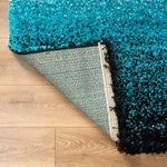 Teal Ombre Blend Shaggy Rug - California - Bargainia.com - 