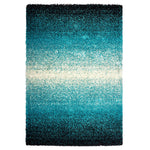 Teal Ombre Blend Shaggy Rug - California - Bargainia.com - 