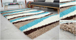 Teal Waves Shaggy Rug - California - Bargainia.com - 