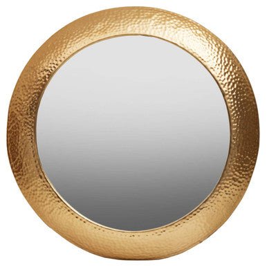 Templar Gold Finish Round Wall Mirror - Bargainia.com - 5018705950952