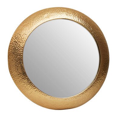 Templar Gold Finish Round Wall Mirror - Bargainia.com - 5018705950952
