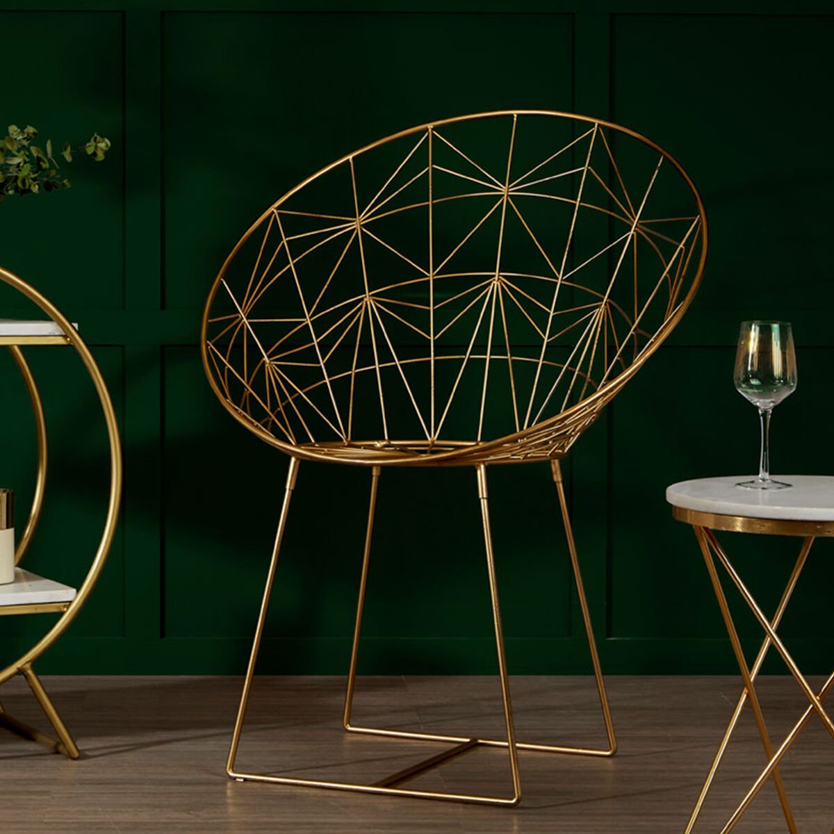 Templar Gold Frame Occasional Chair - Bargainia.com - 5018705387123