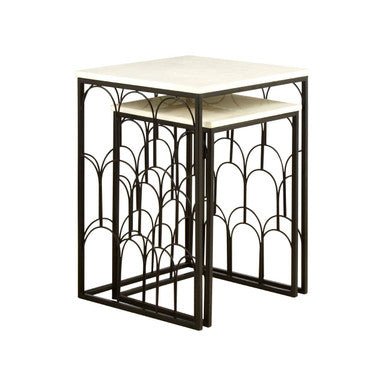 Templar Set Of 2 Marble Tops Side Tables - Bargainia.com - 5018705445786