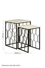 Templar Set Of 2 Marble Tops Side Tables - Bargainia.com - 5018705445786