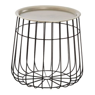 Templar Silver And Black Wire Detail Side Table - Bargainia.com - 5018705397726