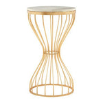 Templar White Marble and Gold Base Round Side Table - Bargainia.com - 5018705387116