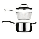 Tenzo 22 cm Stainless Steel Chip Pan with Glass Lid and Wire Basket - Bargainia.com - 5018705691183