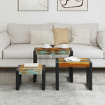 Three Piece Nesting Tables Solid Reclaimed Wood - Bargainia.com - 