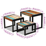 Three Piece Nesting Tables Solid Reclaimed Wood - Bargainia.com - 