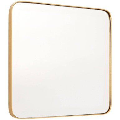 Tia Small Gold Finish Square Wall Mirror - Bargainia.com - 5018705386454